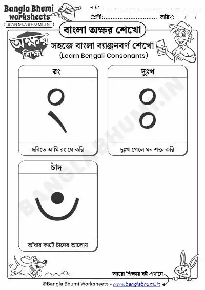 Bengali Consonants Learning Worksheet PDF