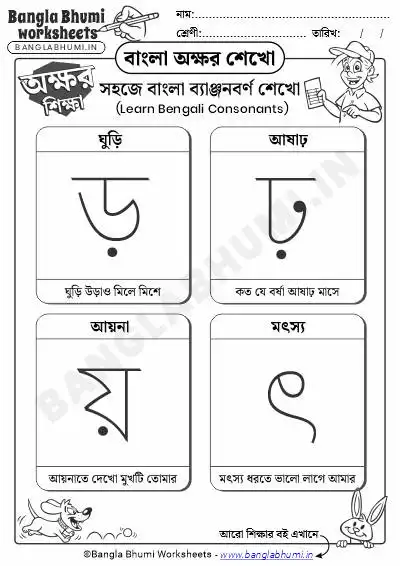 Bengali Consonants Learning PDF Worksheet