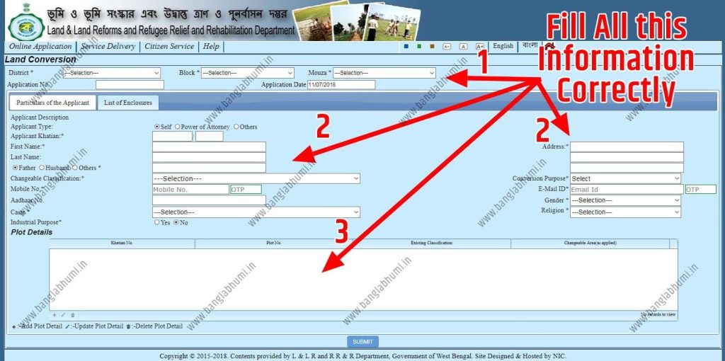 BanglarBhumi Online Conversion Application - STEP 2